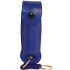 Pepper Shot 1.2% MC 1/2 oz pepper spray leatherette holster and quick release keychain blue