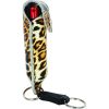 Pepper Shot 1.2% MC 1/2 oz fashion leatherette holster and Quick Release Key Chain leopard black/orange