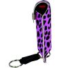 Wildfire 1.4% MC 1/2 oz pepper spray fashion leatherette holster and quick release keychain cheetah black/pink
