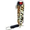 Wildfire 1.4% MC 1/2 oz pepper spray fashion leatherette holster and quick release keychain leopard black/orange